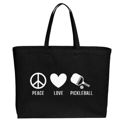 Peace Love Pickleball funny Pickleball Coach and Player Cotton Canvas Jumbo Tote