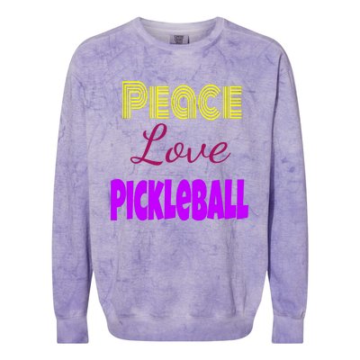 Peace Love Pickleball Colorblast Crewneck Sweatshirt