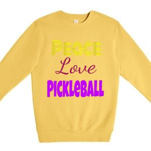 Peace Love Pickleball Premium Crewneck Sweatshirt