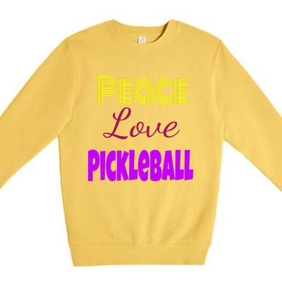 Peace Love Pickleball Premium Crewneck Sweatshirt