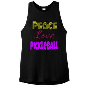 Peace Love Pickleball Ladies PosiCharge Tri-Blend Wicking Tank