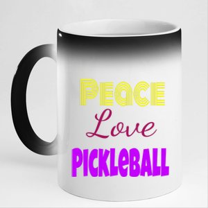 Peace Love Pickleball 11oz Black Color Changing Mug