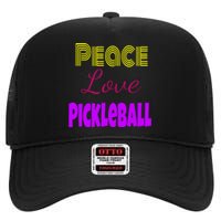 Peace Love Pickleball High Crown Mesh Back Trucker Hat