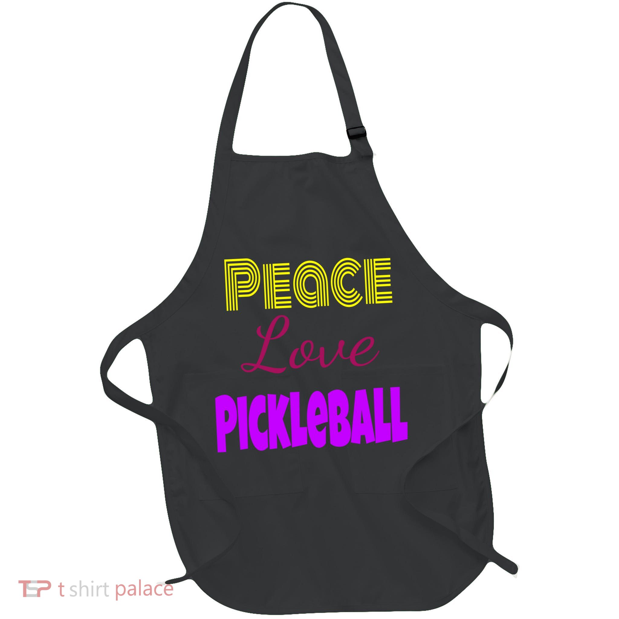 Peace Love Pickleball Full-Length Apron With Pockets