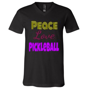 Peace Love Pickleball V-Neck T-Shirt