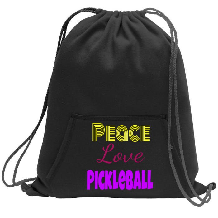 Peace Love Pickleball Sweatshirt Cinch Pack Bag