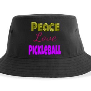 Peace Love Pickleball Sustainable Bucket Hat