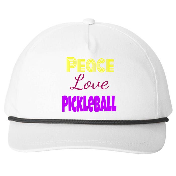 Peace Love Pickleball Snapback Five-Panel Rope Hat