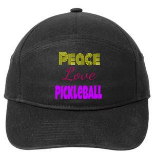 Peace Love Pickleball 7-Panel Snapback Hat