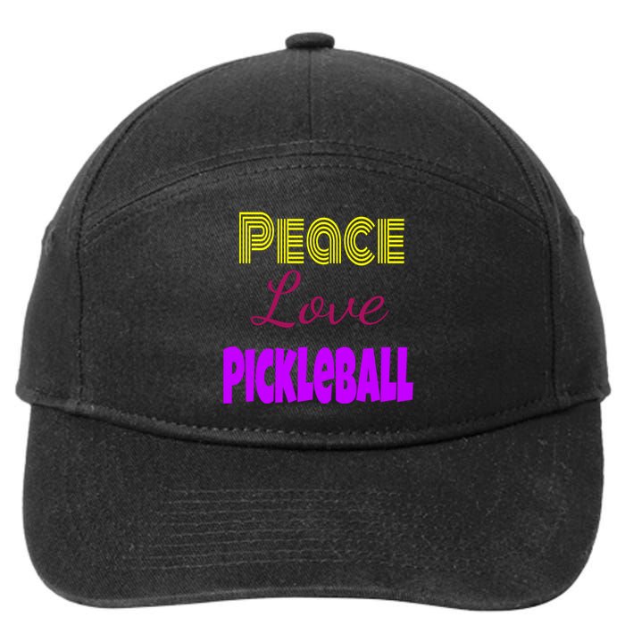 Peace Love Pickleball 7-Panel Snapback Hat