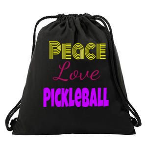 Peace Love Pickleball Drawstring Bag