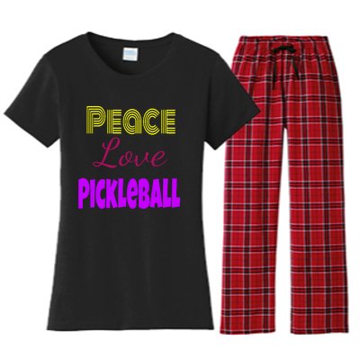 Peace Love Pickleball Women's Flannel Pajama Set