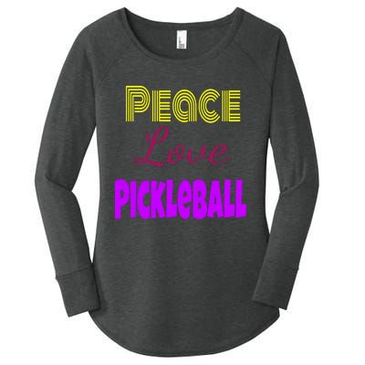 Peace Love Pickleball Women's Perfect Tri Tunic Long Sleeve Shirt