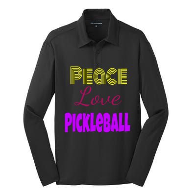 Peace Love Pickleball Silk Touch Performance Long Sleeve Polo