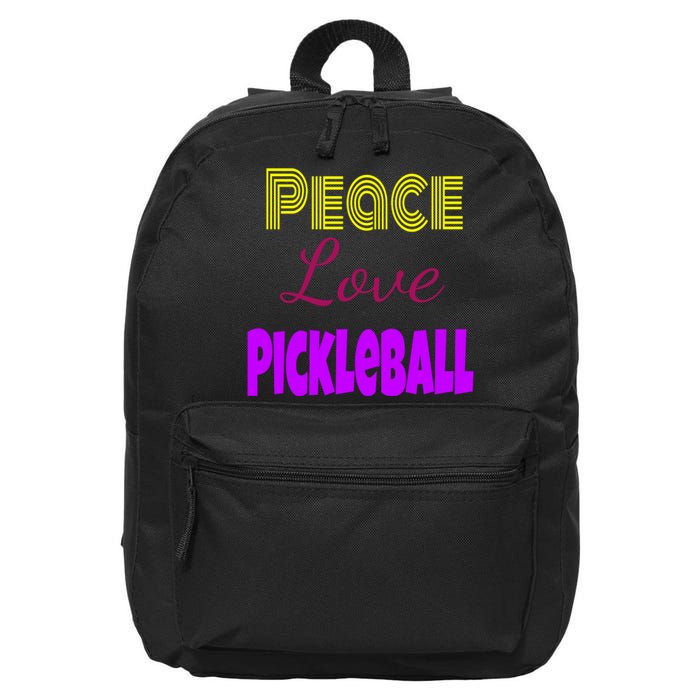 Peace Love Pickleball 16 in Basic Backpack