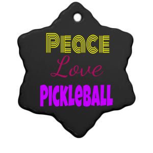 Peace Love Pickleball Ceramic Star Ornament