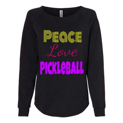 Peace Love Pickleball Womens California Wash Sweatshirt