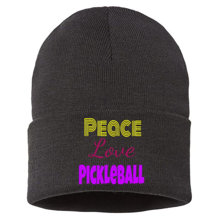 Peace Love Pickleball Sustainable Knit Beanie