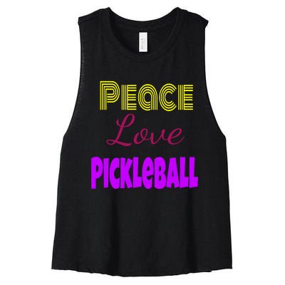 Peace Love Pickleball Women's Racerback Cropped Tank