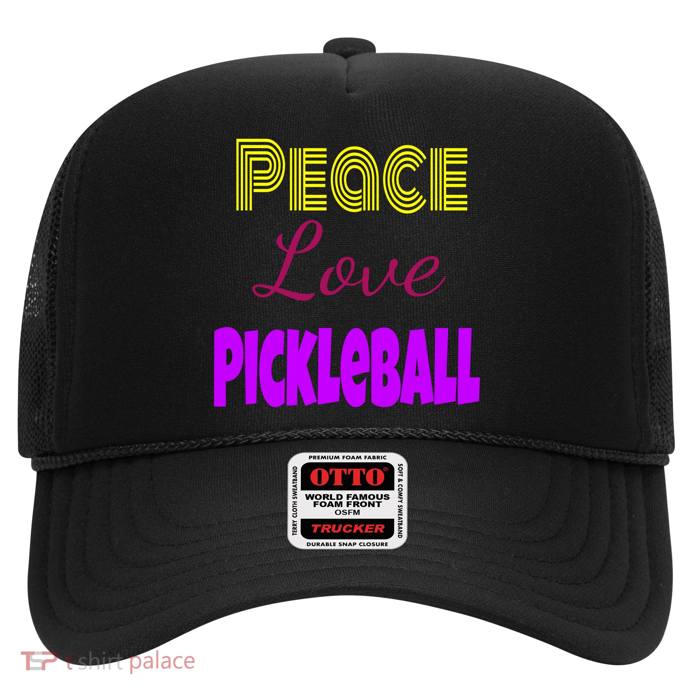 Peace Love Pickleball Trucker Hat