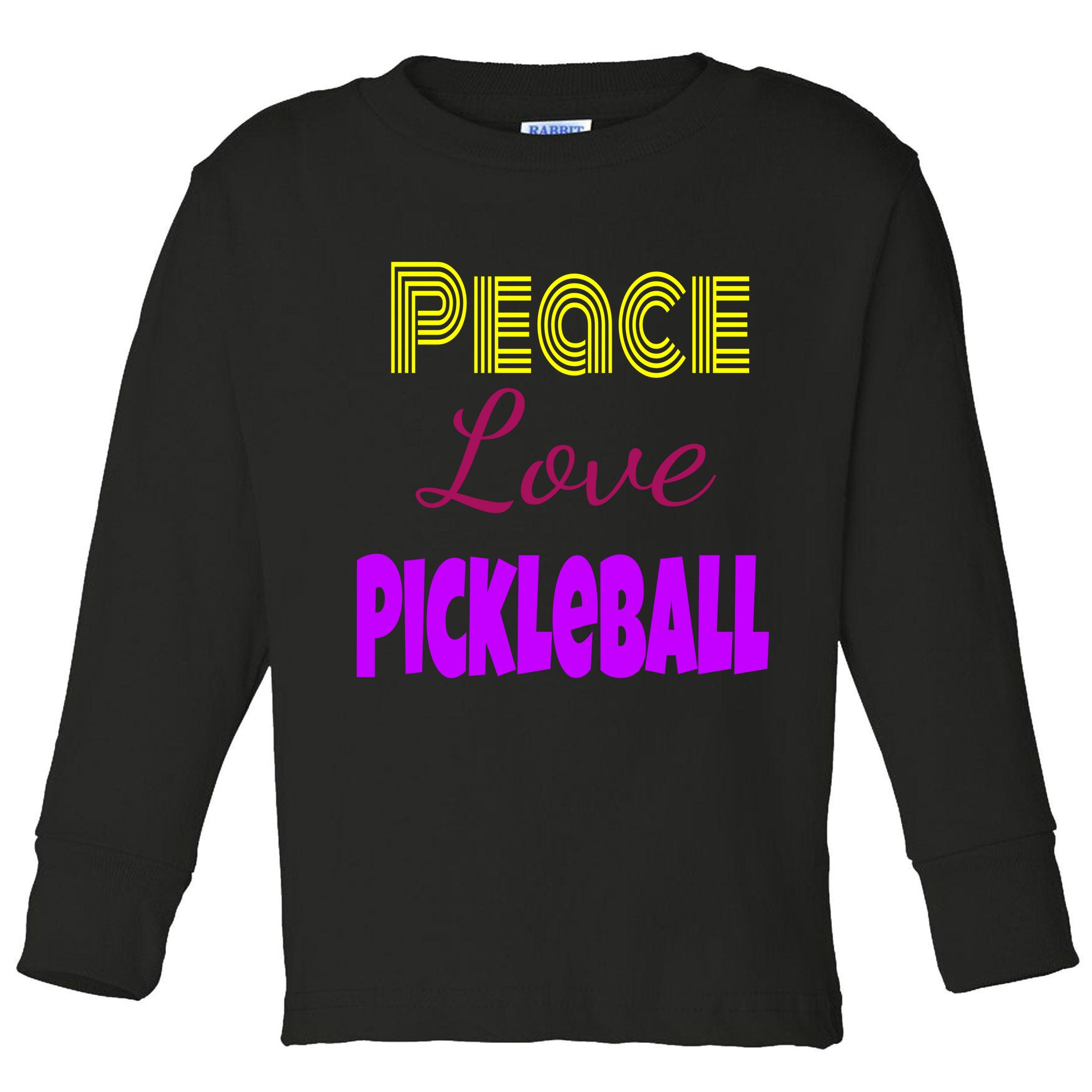 Peace Love Pickleball Toddler Long Sleeve Shirt