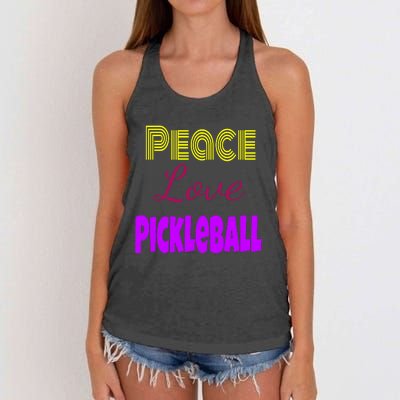 Peace Love Pickleball Women's Knotted Racerback Tank