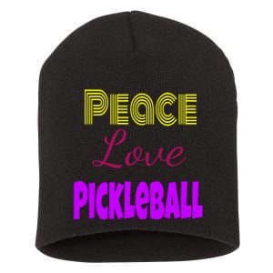 Peace Love Pickleball Short Acrylic Beanie