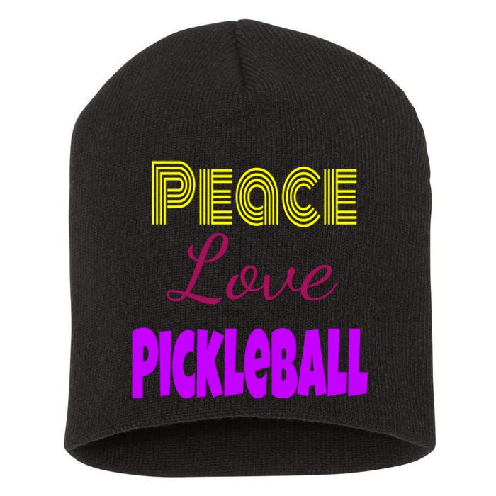 Peace Love Pickleball Short Acrylic Beanie