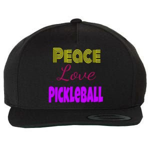 Peace Love Pickleball Wool Snapback Cap