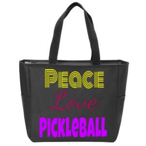 Peace Love Pickleball Zip Tote Bag