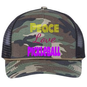 Peace Love Pickleball Retro Rope Trucker Hat Cap