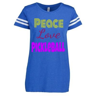 Peace Love Pickleball Enza Ladies Jersey Football T-Shirt