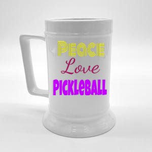 Peace Love Pickleball Beer Stein