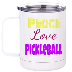 Peace Love Pickleball 12 oz Stainless Steel Tumbler Cup