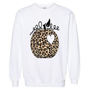 Pumpkin Leopard Print  Cute Thanksgiving Halloween Fall  Garment-Dyed Sweatshirt