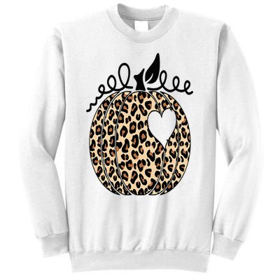 Pumpkin Leopard Print  Cute Thanksgiving Halloween Fall  Sweatshirt