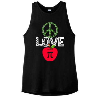 Peace Love Pi Day Outfit Shamrock Lucky Teachers And Students Funny Gift Ladies PosiCharge Tri-Blend Wicking Tank