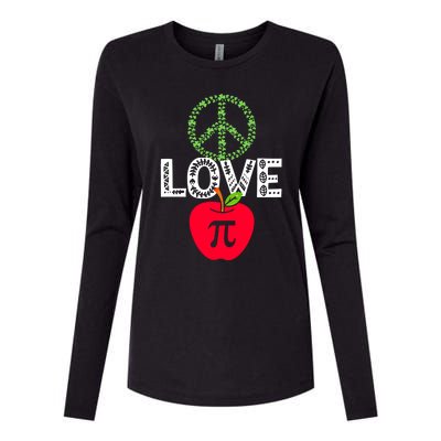 Peace Love Pi Day Outfit Shamrock Lucky Teachers And Students Funny Gift Womens Cotton Relaxed Long Sleeve T-Shirt