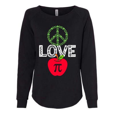 Peace Love Pi Day Outfit Shamrock Lucky Teachers And Students Funny Gift Womens California Wash Sweatshirt