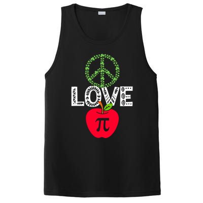 Peace Love Pi Day Outfit Shamrock Lucky Teachers And Students Funny Gift PosiCharge Competitor Tank