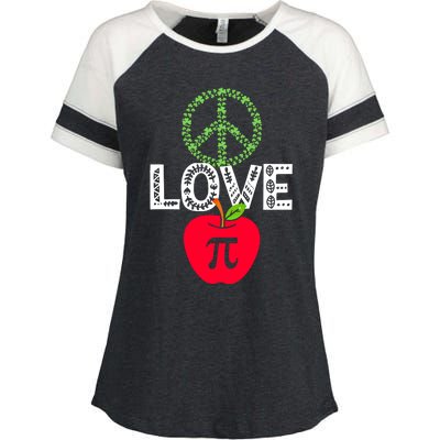 Peace Love Pi Day Outfit Shamrock Lucky Teachers And Students Funny Gift Enza Ladies Jersey Colorblock Tee