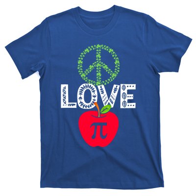 Peace Love Pi Day Outfit Shamrock Lucky Teachers And Students Funny Gift T-Shirt