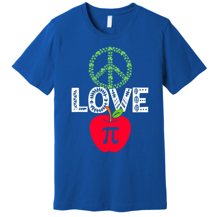 Peace Love Pi Day Outfit Shamrock Lucky Teachers And Students Funny Gift Premium T-Shirt