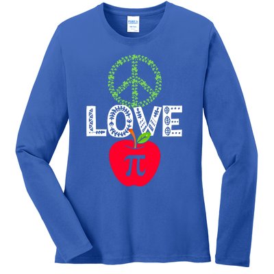 Peace Love Pi Day Outfit Shamrock Lucky Teachers And Students Funny Gift Ladies Long Sleeve Shirt