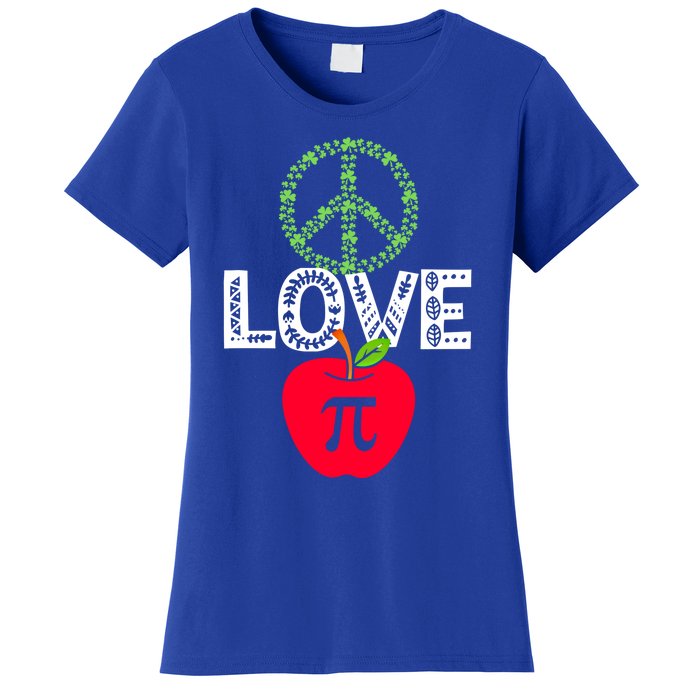 Peace Love Pi Day Outfit Shamrock Lucky Teachers And Students Funny Gift Women's T-Shirt