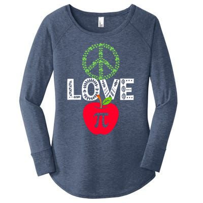 Peace Love Pi Day Outfit Shamrock Lucky Teachers And Students Funny Gift Women's Perfect Tri Tunic Long Sleeve Shirt