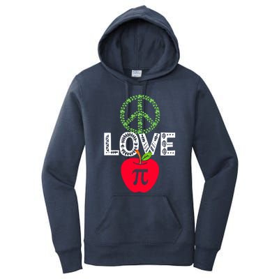 Peace Love Pi Day Outfit Shamrock Lucky Teachers And Students Funny Gift Women's Pullover Hoodie