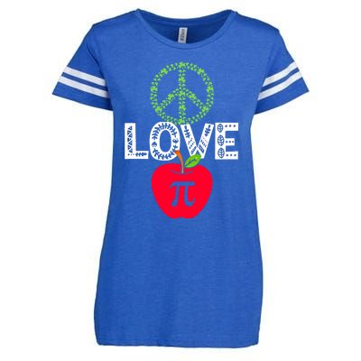 Peace Love Pi Day Outfit Shamrock Lucky Teachers And Students Funny Gift Enza Ladies Jersey Football T-Shirt