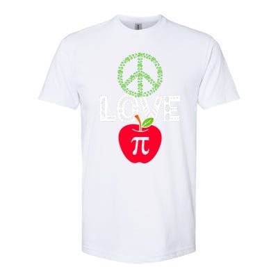 Peace Love Pi Day Outfit Shamrock Lucky Teachers And Students Funny Gift Softstyle® CVC T-Shirt