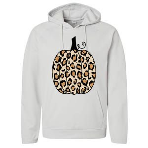 Pumpkin Leopard Print  Performance Fleece Hoodie